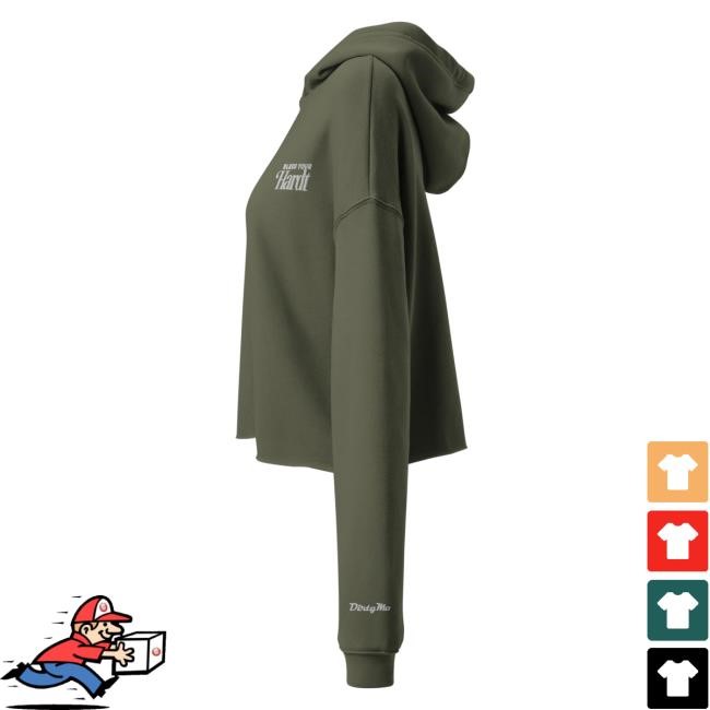 Dirty Media Bless Your 'Hardt Crop Hoody Military Green Dirty Media Shop Store Merch Official