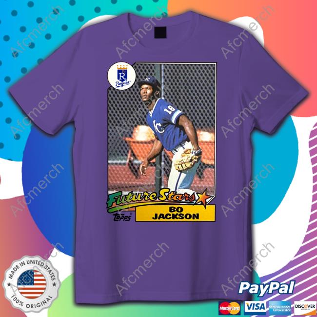 Homage Merch 1987 Topps Future Stars Bo Jackson Royals Tee Kansas City Royals
