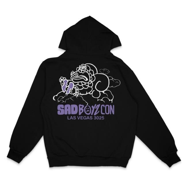 Official Sad Boyz Merch Sad Boyz Dragon Cloud Tshirt Black - Purple Print