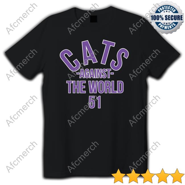 Official Bradley Locker Mike Bajakian Pat Fitzgerald Cats Against The World 51 T-Shirt Northwestern Coaches Staff