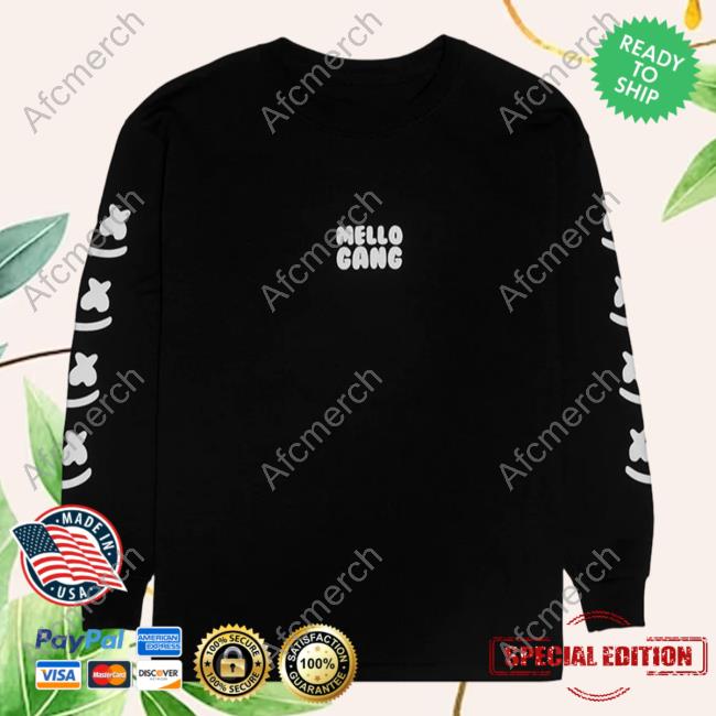 Official Marshmello Music Clothing Store Shop Mellogang Faces L/S Hoody Black Marshmellomusic Merch