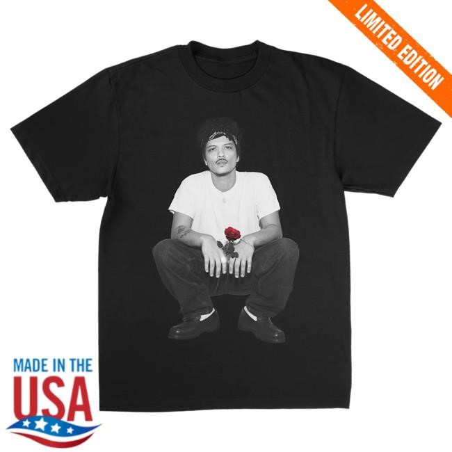 Bruno Mars The Romantic Rose Tee - Black Graphic