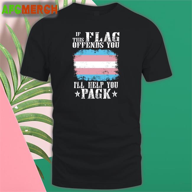 Trans If This Flag Offends You I'll Help You Pagk Shirts Vampire Catboy