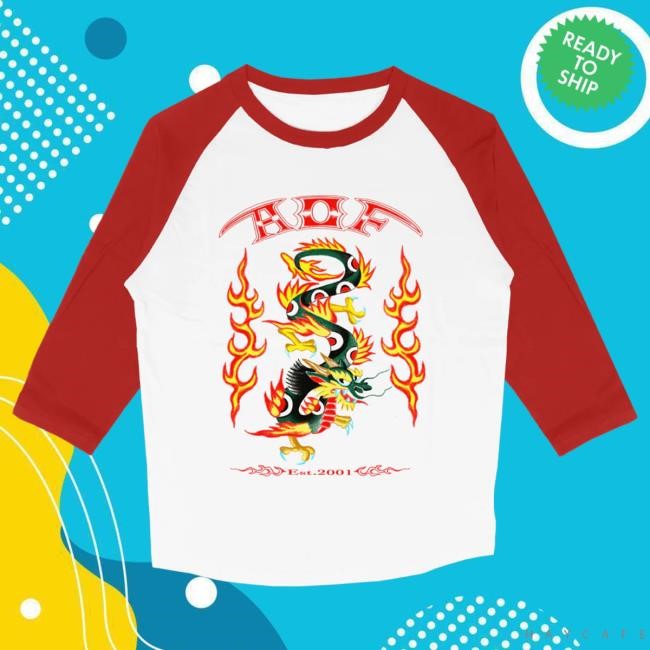 Official Alexisonfire Merch Dragon Raglan LS T Shirt