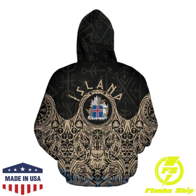 Banantees Iceland Vikings Coat of Arms All Over Printed 3D Shirt New
