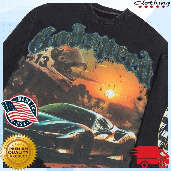 Official Godspeed New York Clothing Shop Sunset Drift Long Sleeve Shirt New (Black wash)