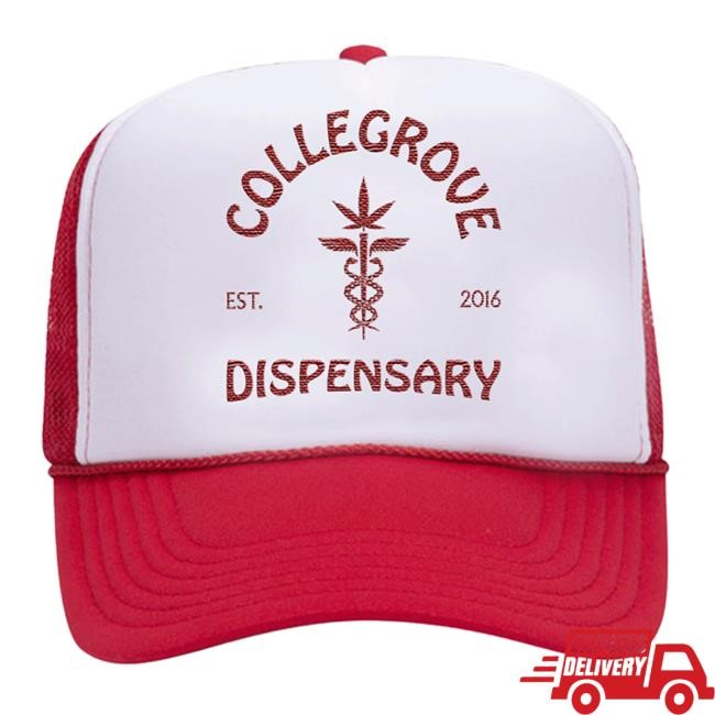 Lil Wayne Official Merch Shop Collegrove Dispensary Trucker Hat On Red/White