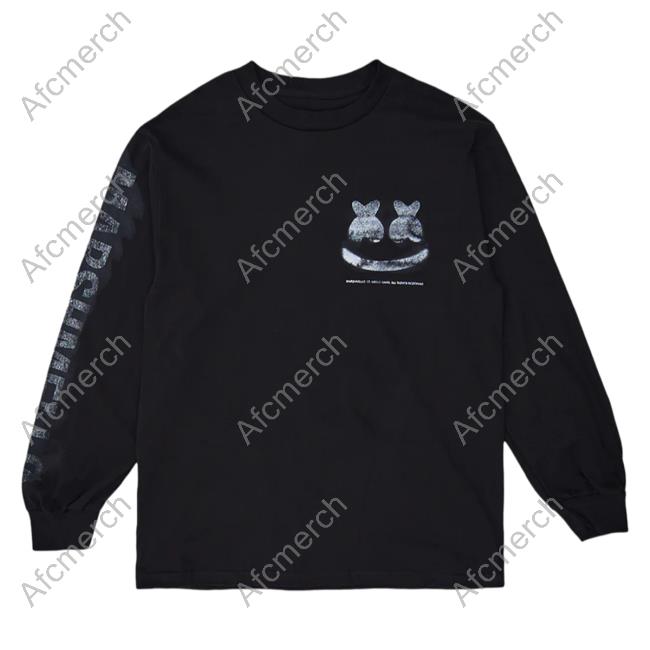 Official Marshmello Music Clothing Store Shop Out Of Focus L/S Crewneck Sweatshirt Black Marshmellomusic Merch