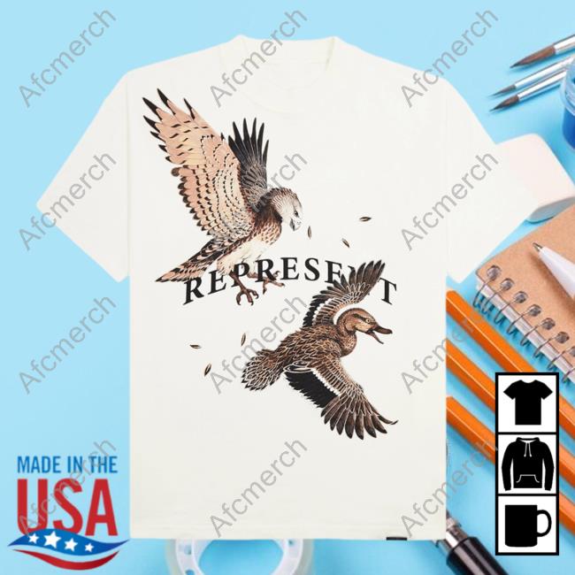 Official Harvey Nichols Store Represent Birds Of Prey Printed T Shirt Cream Harveynichols