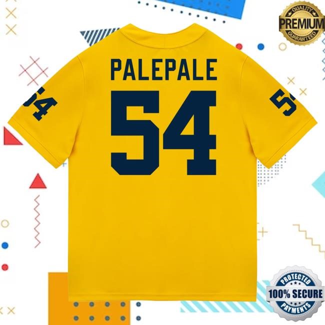 The M Den Michigan Wolverines #54 Deyvid Palepale Student Athlete Maize Football Jersey T Shirt