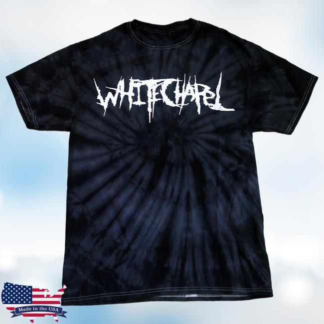 Official White Chapel Merch Store Logo Spider Black Tie Dye New Shirt