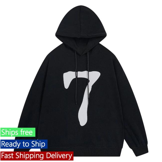 Official Aelfric Eden Clothing Merch Store Aelfric Eden Number Seven Print Sweatshirts Black AelfricEden