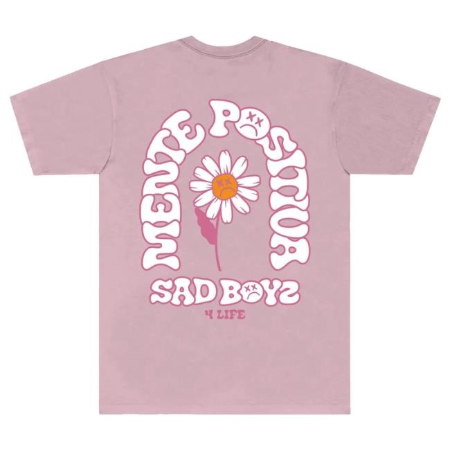 Official Sad Boyz Merch Store Mente Positiva 4L New Shirt - Light Pink Official Sad Boyz Merch Store Mente Positiva 4L T-Shirt - Light Pink