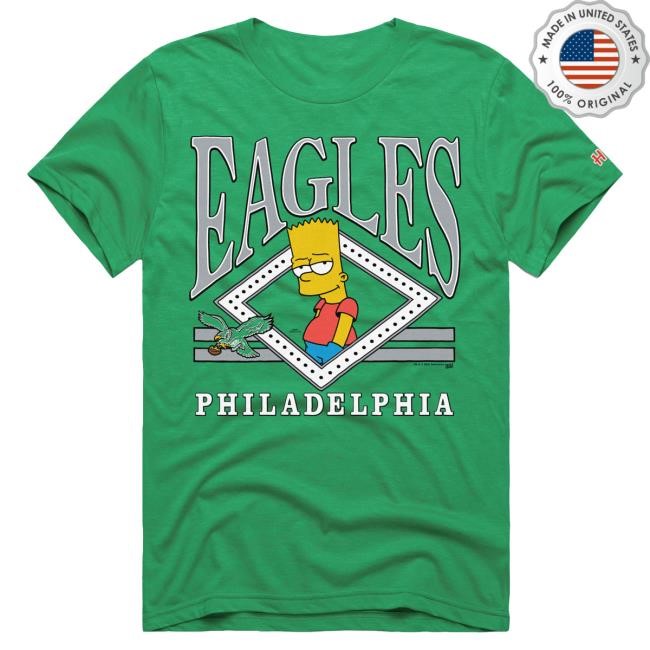 Official Philadelphia Eagles Homage x The Simpsons Youth Hot Shirt - Kelly Green