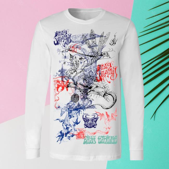 Official Billy Strings Merch Store Shop Test Print Long Sleeve T-Shirts (Maarten Donders)