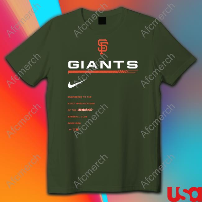 Men's San Francisco Giants Black Exceed Performance Tee Shirt Men's San Francisco Giants Nike Black Exceed Performance Shirts