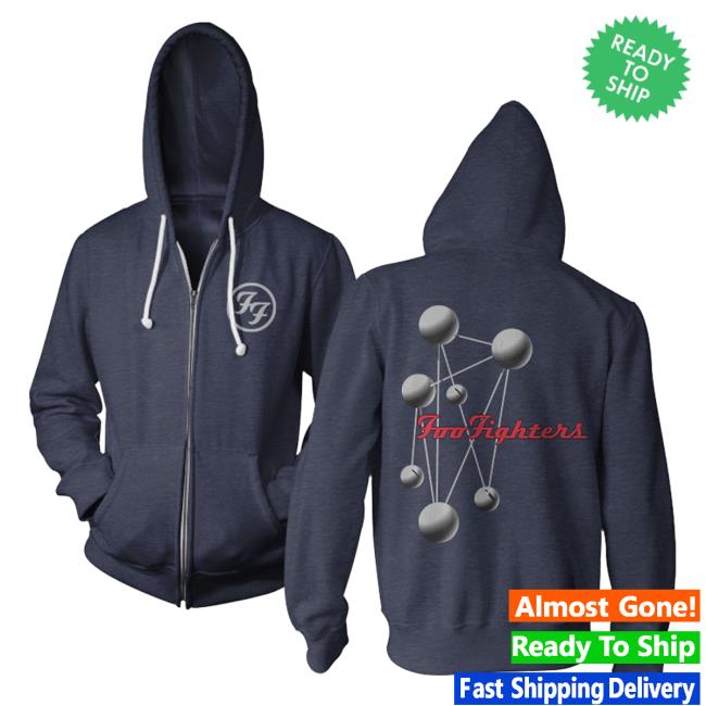 Official Merch Bar Foo Fighters Molecules Zip Up Hooded Sweatshirt FooFighters Merchbar