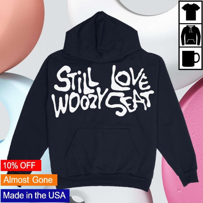 Official Still Woozy Merch Still Woozy Loveseat Logo Navy Hooded Sweatshirt