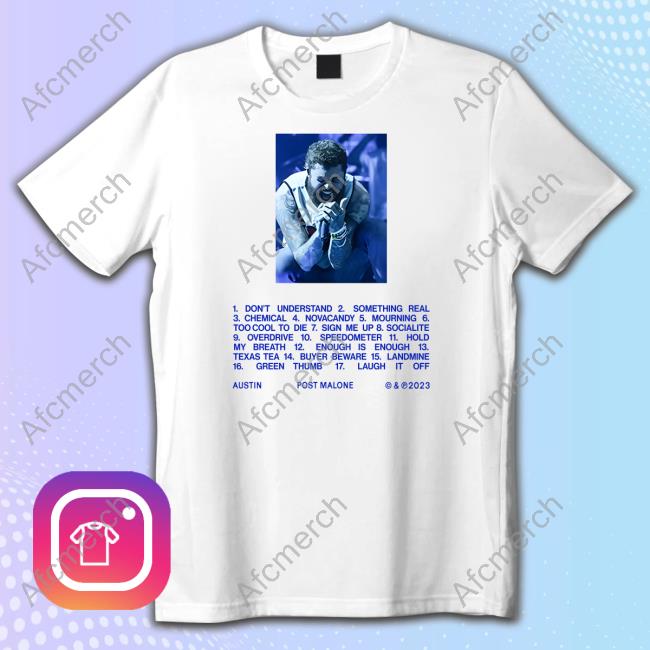 Post Malone Merch Tracklist Tee Shirt