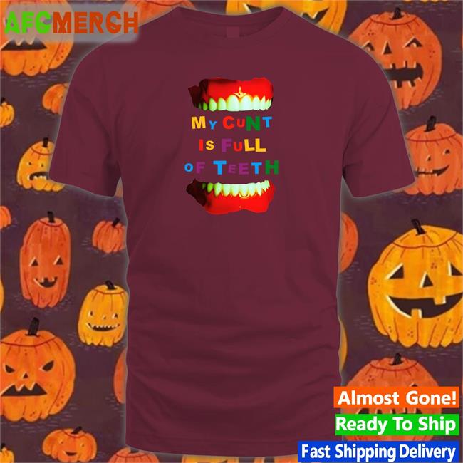 Bonfire Merch My Cunt Is Full Of Teeth Baseball Sleeve Tee