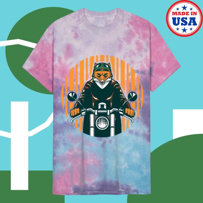 Bad Guy Biker Fox Unisex Tie Dye Cotton Candy Shirts
