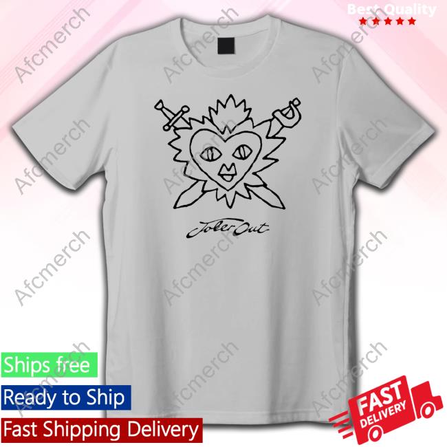 Joker Out Heart Grey T Shirts
