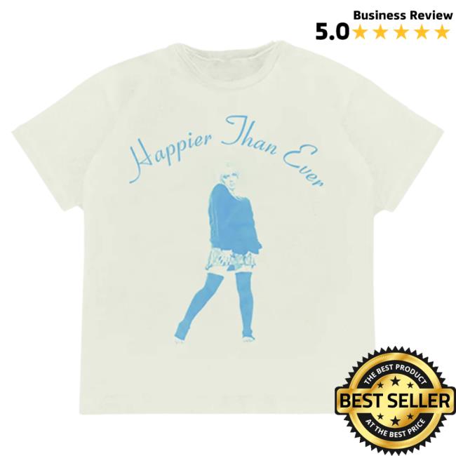 Official Interscope Records BillieEilish Merch Clothing Store Billie Eilish Happier Than Ever Cloud Tour 2022 T-Shirt
