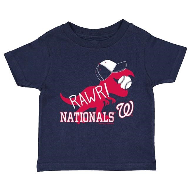 Washington Nationals Toddler Navy Blue Dino Short Sleeve Tees | Rally House Official Merch Store – Buy Official MLB T Shirt