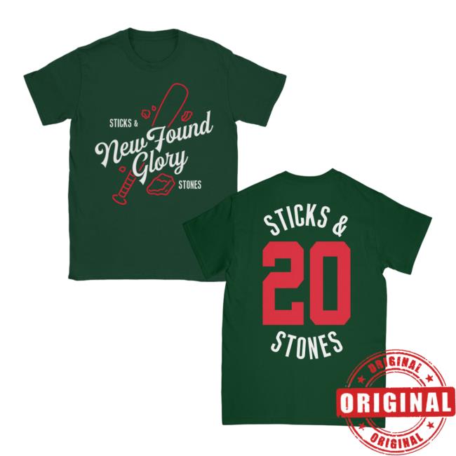 New Found Glory Stuff Merch Sticks And Stones Baseball Holiday 2022 Long Sleeve T Shirt