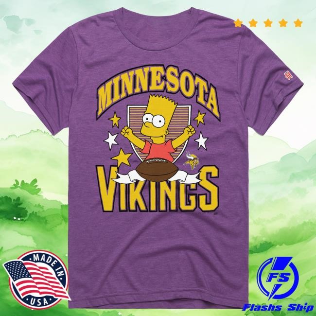 Official Minnesota Vikings Homage x The Simpsons Youth Tee - Purple