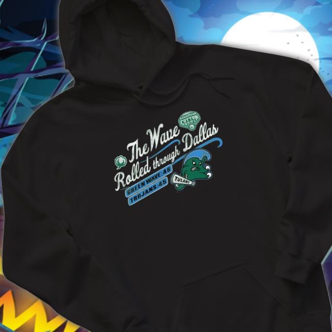 Tulane Green Wave 2023 Cotton Bowl Champions Score Wave Garment Hooded Sweatshirt