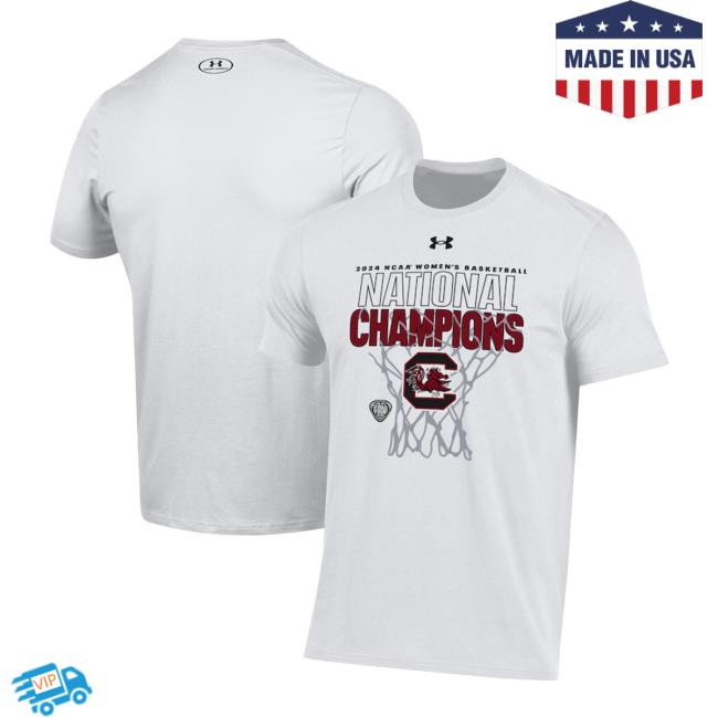 South Carolina Gamecocks Under Armour 2024 NCAA Basketball National Champions Locker Room Top Shirt - White