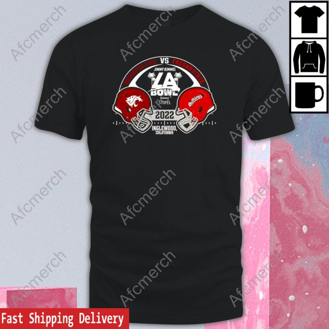 Fresno State Bulldogs vs. Washington State Cougars Blue 84 2022 Jimmy Kimmel LA Bowl Matchup Tee Shirts