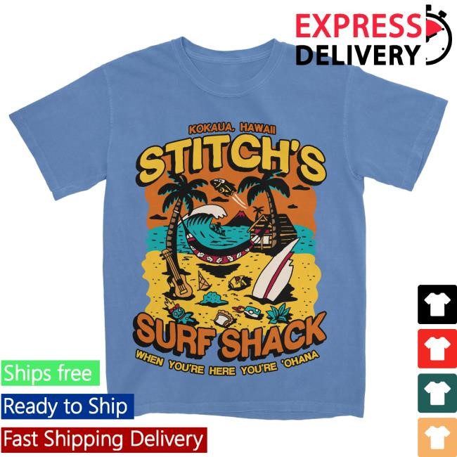 Official The Lost Bros Stitch’s Surf Shack Tee