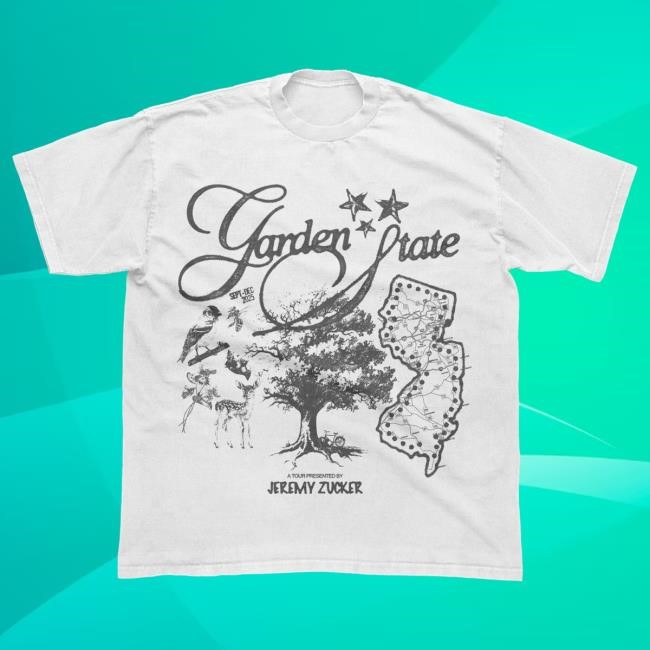 Garden State White Map Shirts | Jeremy Zucker Official Merch Store