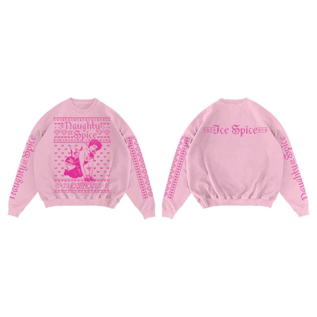 Official Ice Spice Merch Store Naughty Or Spice Crewneck Sweatshirt IceSpice Shop