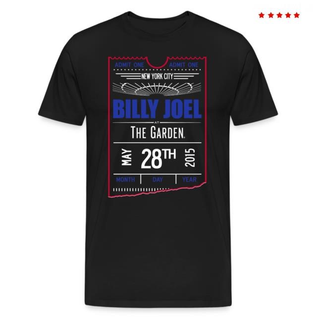 Billy Joel Official Merch Store | Billy Joel Msg 5-28-15 Ticket Tshirt Billy Joel Clothing Shop Billyjoelshop