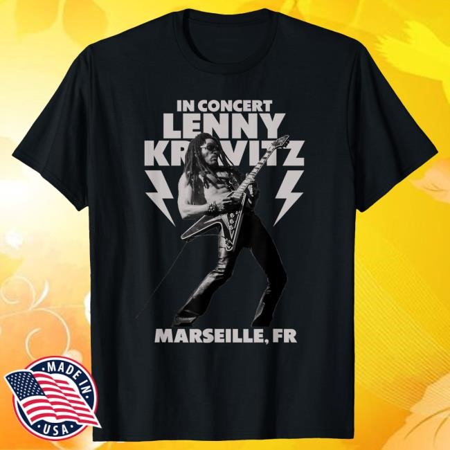 Official Lenny Kravitz – Blue Electric Light Tour 2025 Marseille New Shirt