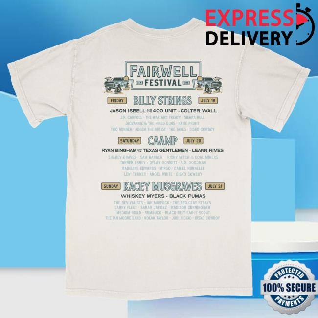 Official Fairwell Festival Merch Store Truck Lineup Tees