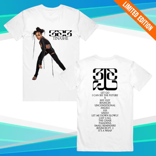 Official Tinashe Merch Store Tinashe 333 Tracklist White Shirt New