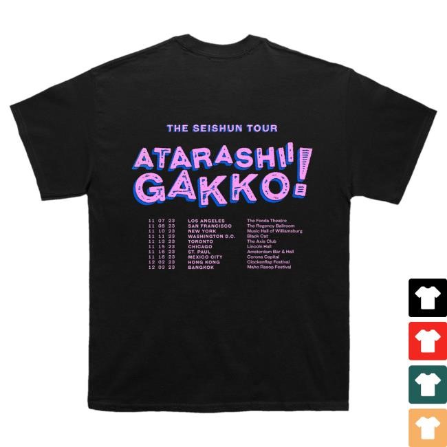 Official Atarashii Gakko Merch Ag 2023 Black Tour Shirts
