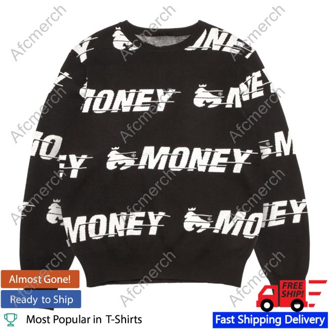 Official Money Clothing Aop Money Clothing Motion Knit Hoody Black