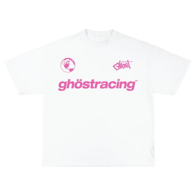 Official Ghost Racing Ghost Girl Pink Attractive Hoodie - White