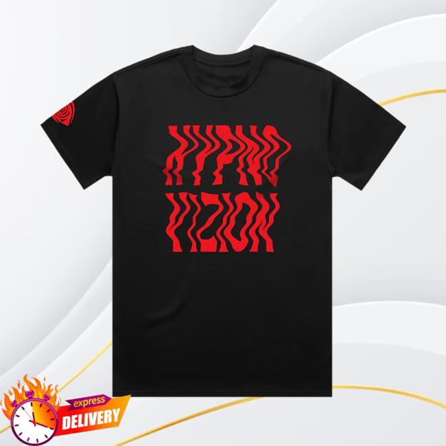 Rezz Official Shop Hypnovizion Time Ripple Flocked Black Shirts