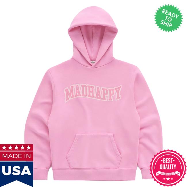 Official Madhappy Merch Store Appliqué Wave Hooded Sweatshirt Mad Happy Apparel Clothing Shop Madhappy