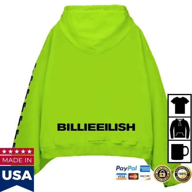 Official Billie Eilish Store Repeat Blohsh Green Hood BillieEilish