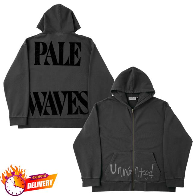 Official Dirty Hit Store Pale Waves Unwanted Vintage Black Zip Up Sweater Dirtyhit