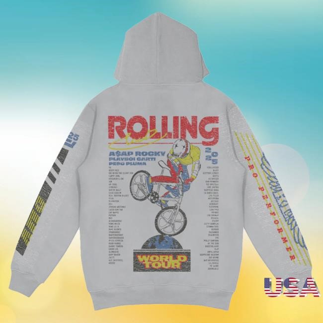 Official Rolling Loud Merch Store Shop Rolling Loud RL LA 25 Moto World Limestone Hoodie RollingLoud