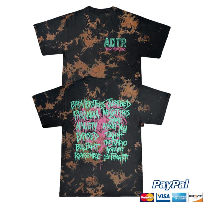 Official Bad Vibrations Tracklist Bleach Dye Top Shirt