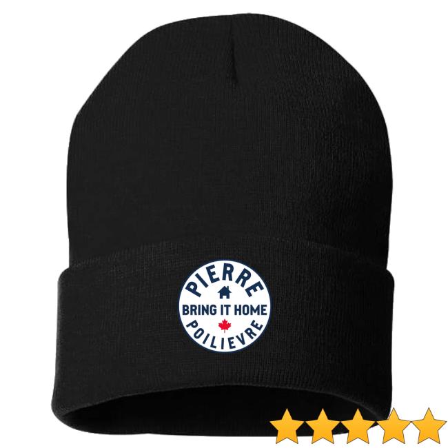 Official Bring It Home Merch Store Pierre Poilievre Black Bring It Home 12" Solid Cuffed Beanie. Hat